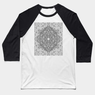 Vintage Winter Monochrome Doodle Baseball T-Shirt